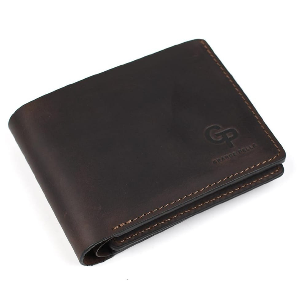 Шкіряне портмоне Аmico Grande Pelle, коричневий крейзі хорс 515120, фото 1