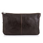 Барсетка чоловіча клатч 705620, коричнева гладка шкіра Grande Pelle, фото 3