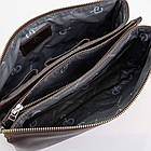 Барсетка чоловіча клатч 705620, коричнева гладка шкіра Grande Pelle, фото 5