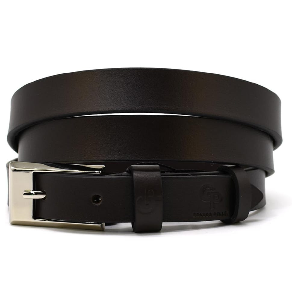 Ремінь жіночий тонкий Grande Pelle 213300300 у шоколадному кольорі, фото 1