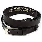 Ремінь жіночий тонкий Grande Pelle 213300300 у шоколадному кольорі, фото 3