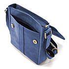 Невелика чоловіча сумка через плече шкіряна Limary lim-354RK синя, фото 2