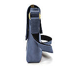 Невелика чоловіча сумка через плече шкіряна Limary lim-354RK синя, фото 3