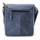 Невелика чоловіча сумка через плече шкіряна Limary lim-354RK синя, фото 4