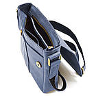 Невелика чоловіча сумка через плече шкіряна Limary lim-354RK синя, фото 5