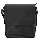 Невелика чоловіча сумка через плече шкіряна Limary lim-354RA чорна, фото 6