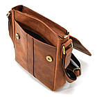Невелика чоловіча сумка через плече шкіряна Limary lim-354RB коньячна, фото 6
