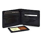Чоловіче шкіряне портмоне чорне глянсове Grande Pelle 508610, фото 2