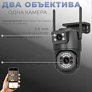 Камера відеоспостереження з двома об'єктивами 3+3 Мп 2L-V21-4G Чорна V380PRO, фото 4