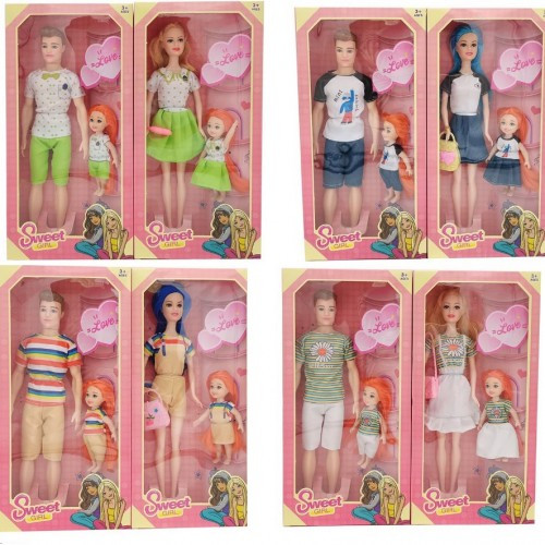 Лялька сім'я 923M/N/P/Q мікс видів Кен з дитиною Барбі з дитиною в коробці 16*5*33см