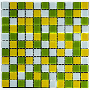 Мозаїка з декоративного скла жовто-зелена 298х298х4,5мм SW-00002362
