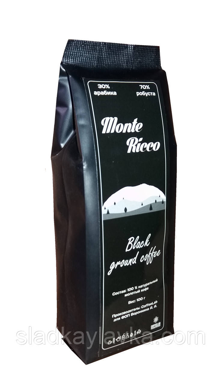 Мелена кава Monte Ricco Black Coffee 100 г