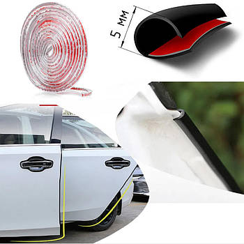 Молдінг кромки двері 5 м Прозорий сикон на скотче (клавається по кришці для захисту) (2904)