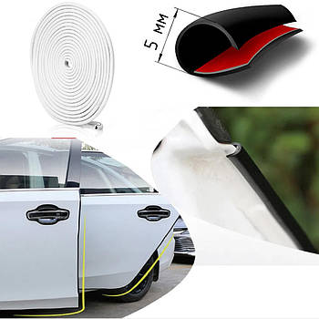 Молдинг стрічки на краю двері силікон Білий 5 метрів