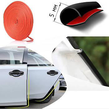 Молдинг кромки двері силікон на скотчі 5 метрів Червоний