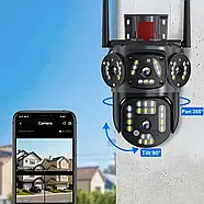 Камера відеоспостереження 4G на 2 об'єктиви 4+4Мп 3L-V30-4G XYS-A48-LD Чорна, фото 2