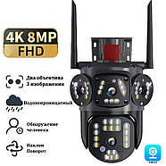 Камера відеоспостереження 4G на 2 об'єктиви 4+4Мп 3L-V30-4G XYS-A48-LD Чорна, фото 3
