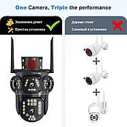 Камера відеоспостереження 4G на 2 об'єктиви 4+4Мп 3L-V30-4G XYS-A48-LD Чорна, фото 9