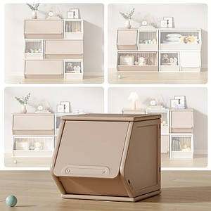 Закритий ящик для іграшок, шафа дитяча модульна Lumpurini Tabita S Коричнева