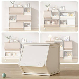 Закритий ящик для іграшок, шафа в дитячу модульну Lumpurini Tabita S Біла