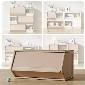 Закритий ящик для іграшок, шафа дитяча модульна Lumpurini Tabita M Коричнева