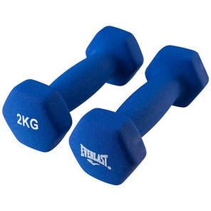 Гантелі неопрен Everlast 2 шт по 2 кг сині, фото 1