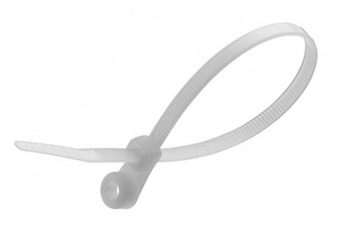 Хомут пластиковий кабельна стяжка з кільцем ширина 4мм довжина 150 білий APRO