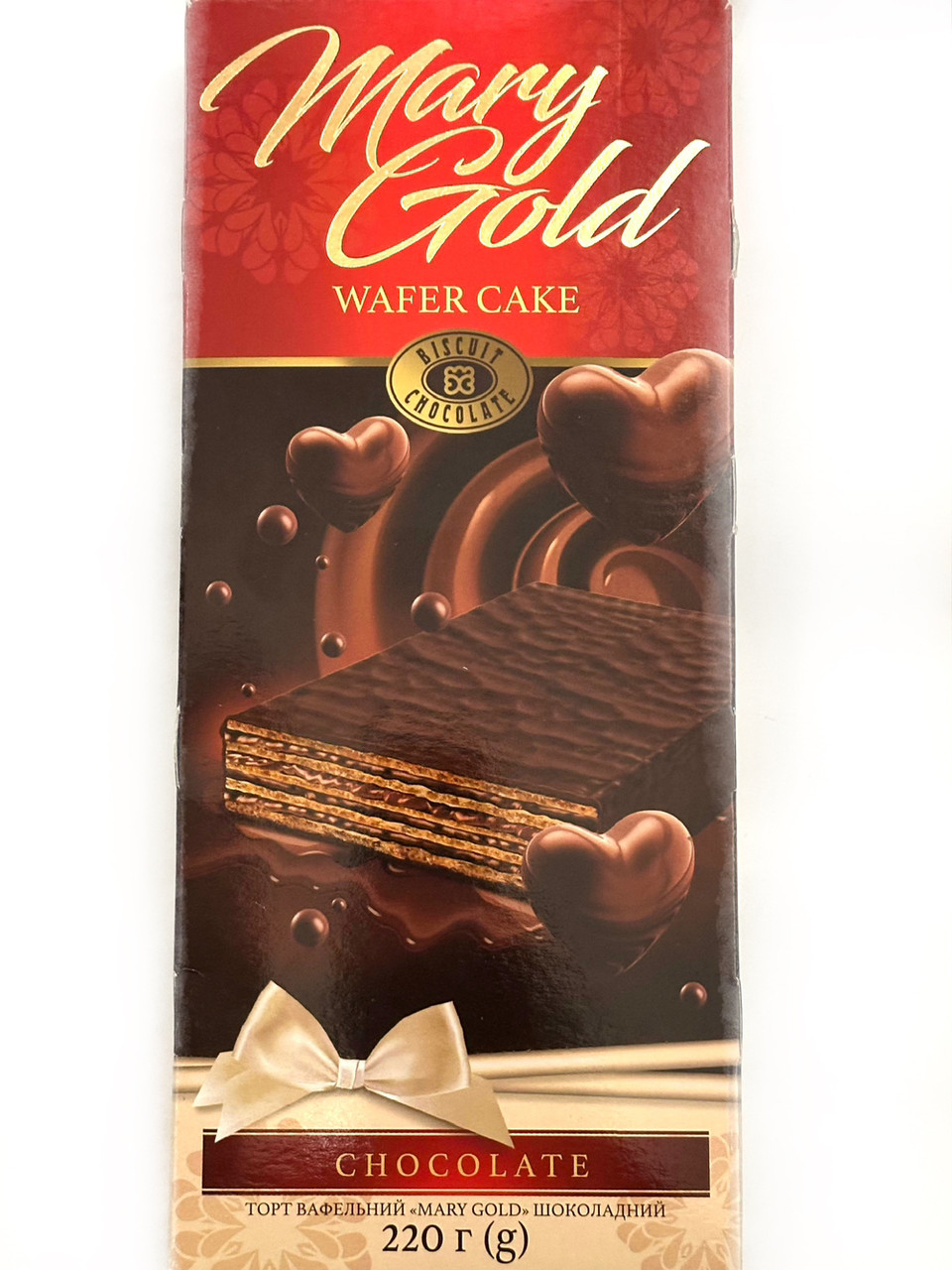 ТОРТ "MARY GOLD" — вафельний із шоколадною начинкою 220 г ХБФ