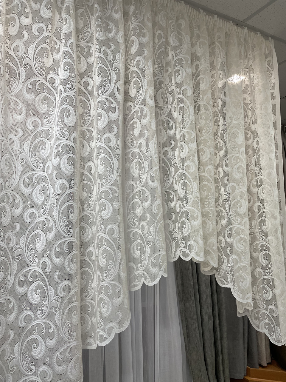 Тюль арка бежева 3 м х 1,75 м жакард вензель, фото 1