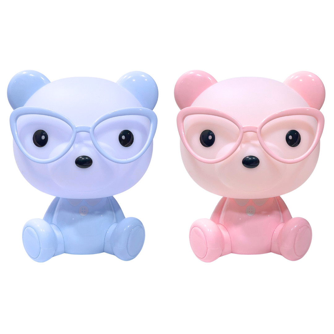 Нічник дитячий Ведмежатко в окулярах 5502 h-20 см (від гумки, лампа економ), фото 1