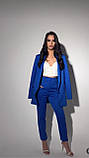 Брюки жіночі завужені класика стрейч 44 сині, фото 5