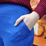 Брюки жіночі завужені класика стрейч 44 сині, фото 10