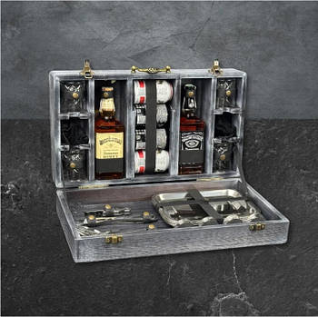Ексклюзивний набір для віскі подарунковий в дерев'яному кейсі з камінням для охолодження та стаканами