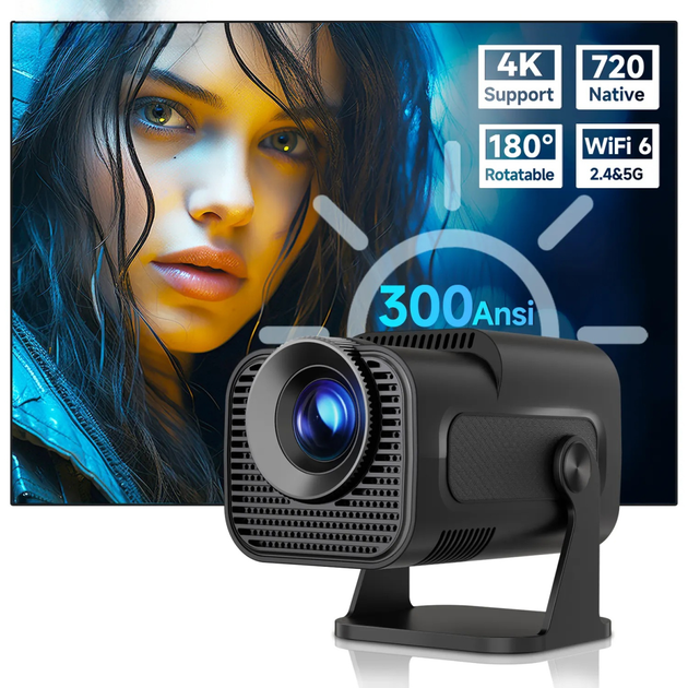 Смарт Проектор MAGCUBIC HY320 Pro Black 4K 300ANSI BT5.0 Wifi 6 Домашній кінотеатр