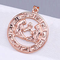 Кулон TSATSA зі знаком зодіаку "Близнюки". Позолота ЧВ. Діаметр: 25 мм.