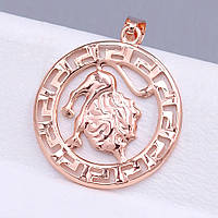 Кулон TSATSA зі знаком зодіаку "Лев". Позолота ЧВ. Діаметр: 25 мм.