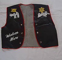 Карнавальний жилет ковбоя штучна шкіра ріст 152 см б/в