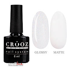 Топ для гель-лаку без липкого шару Crooz Top Opal прозорий із золотистим шимером, 8 мл