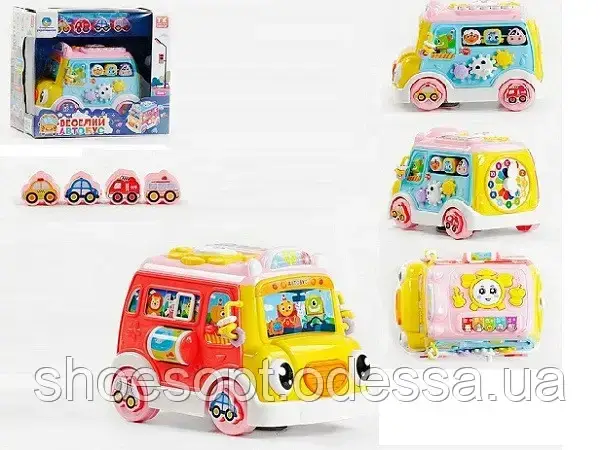 Розвивальна логічна іграшка Автобус сортер. казки, вірші, пісні, фото 1