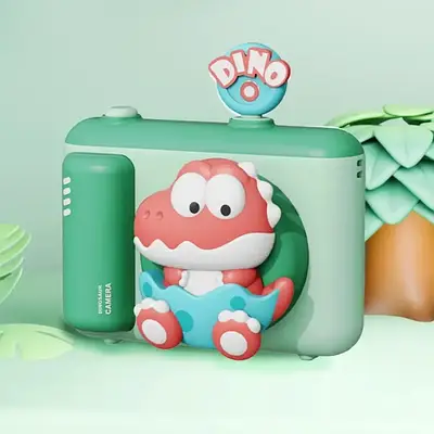 Дитячий цифровий девайс аксесуар фотоапарат Динозаврик зі штативом Передня камера Фільтри звук М'який чохол