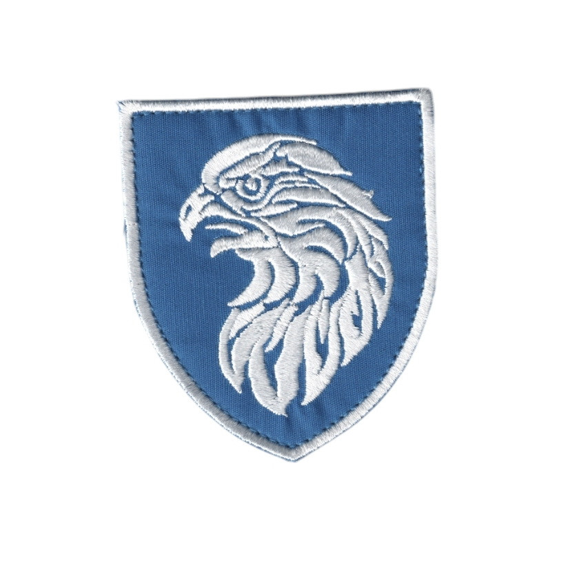 Шеврон ЗСУ, військовий / армійський, 383 окрема бригада БПЛА, на синьому, на липучці, 8  см * 7 см, фото 1