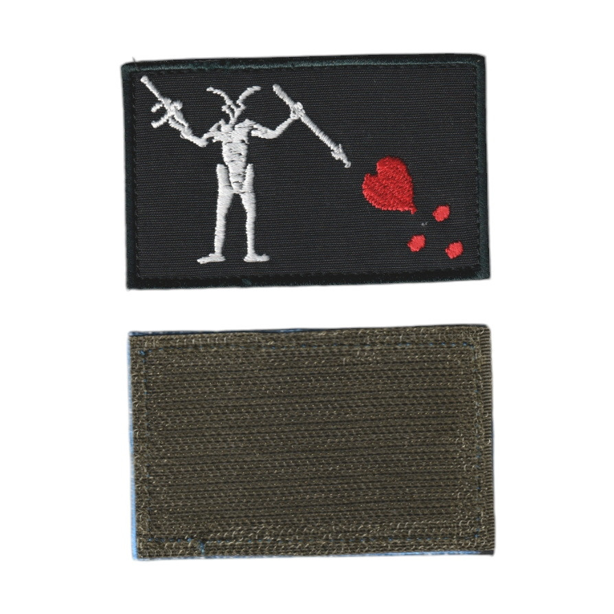 Шеврон ЗСУ, військовий / армійський,Black Beard flag, на липучці, на чорному. 8 см * 5 см