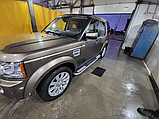 Бічні пороги Tayga V2 на Land Rover Discovery 3 Пороги майданчика Ленд Ровер Діскавері 3 2 шт., фото 4