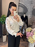Кофта жіноча з мереживом на рукавах 42-46, фото 6