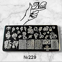 Диск пластина для стемпінгу металева Designer Professional 12*6см № 229