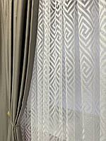 Тюль 5 метрів х 2,50 висота жакард біла абстракція