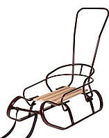 Санки «Експрес» бордові + спинка + ручка + тяговий ремінь 2 м, сидіння 55*22 мм, 92*44,5*18 см, ТМ VITAN 7362