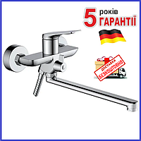 Змішувач для ванни з довгим виливом ЛАТУННИЙ Mixxus Premium DERBY 006 (EURO) (MI6596)