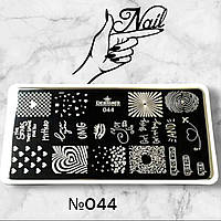 Диск пластина для стемпінгу металева Designer Professional 12*6см № 044