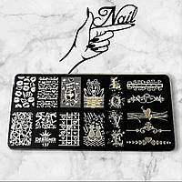 Диск пластина для стемпінгу металева Designer Professional 12*6см № 137